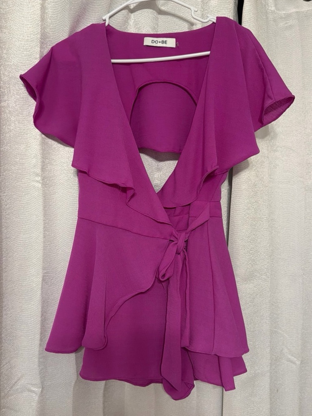 DO+BE Magenta Ruffle Wrap Blouse